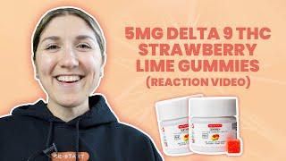 5mg Delta 9 THC Sour Strawberry Lime Gummies: Reaction Video