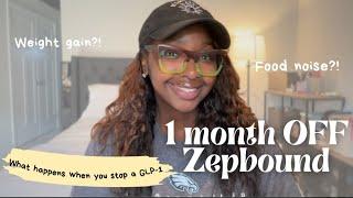 GLP-1 UPDATE - 1 MONTH OFF ZEPBOUND; What happens when you stop injections; Food noise? Weight Gain?